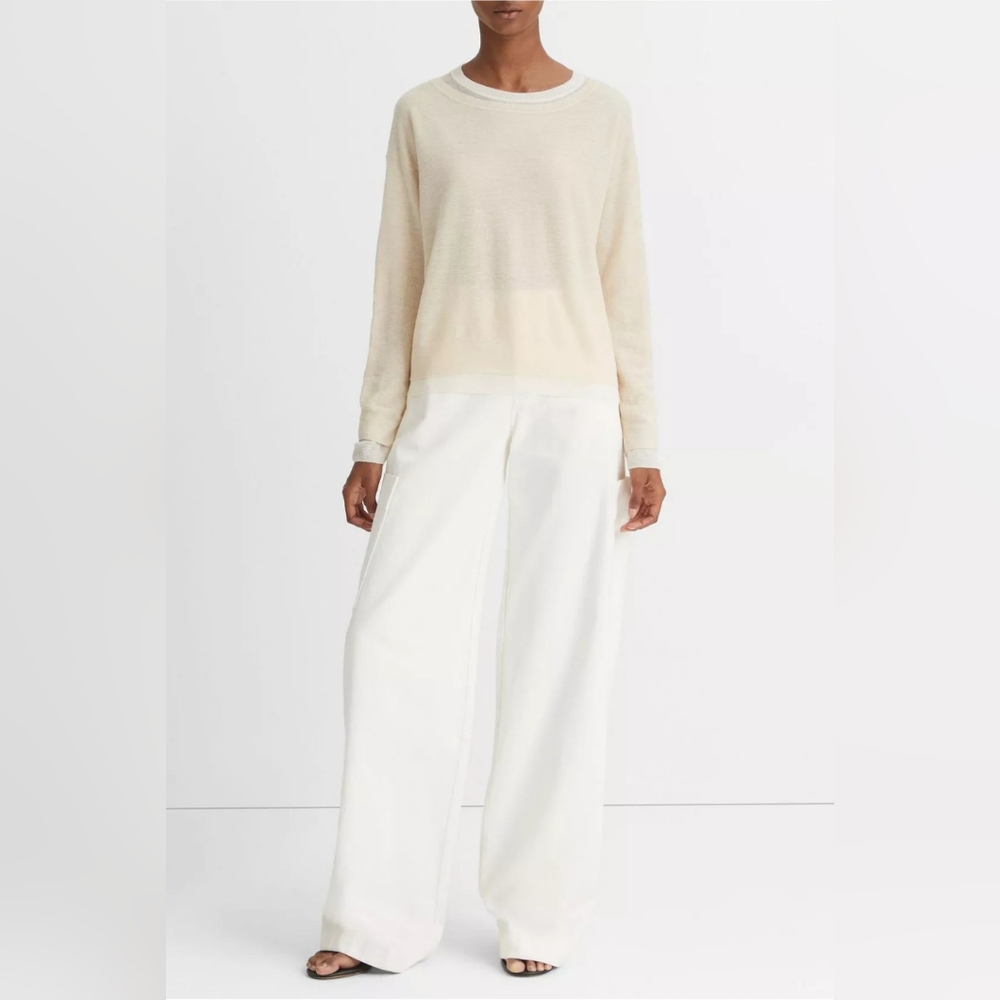Vince Double Layer Alpaca, Wool and Silk Blend Sweater